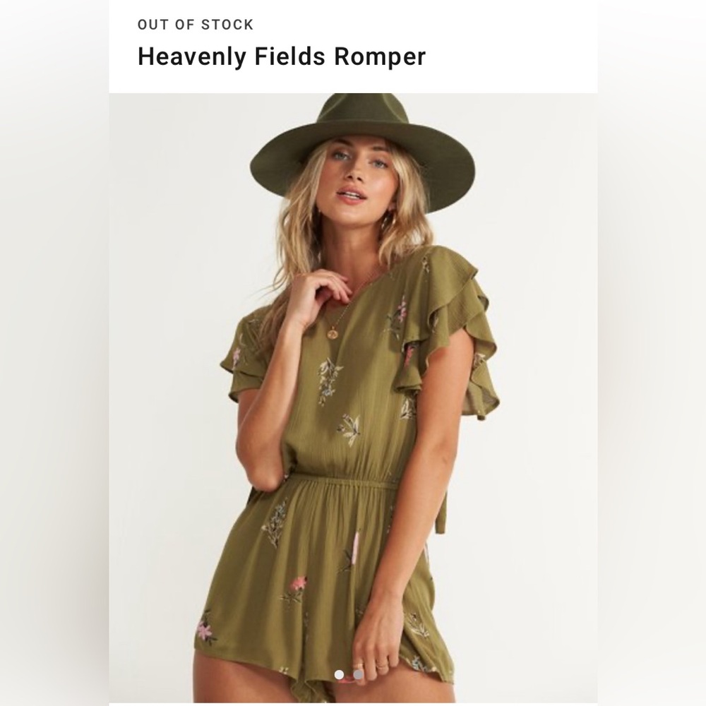 NWT Billabong Heavenly Fields Romper size medium